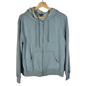 Eddie Bauer Light Blue Full Zip Fleece Lined Sweatshirt M